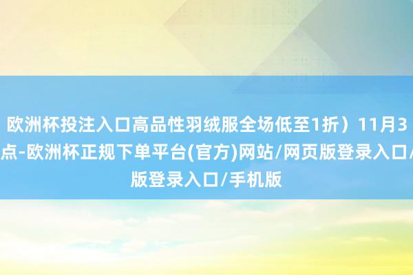 欧洲杯投注入口高品性羽绒服全场低至1折）11月30日晚8点-欧洲杯正规下单平台(官方)网站/网页版登录入口/手机版
