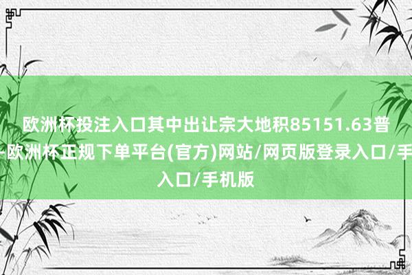 欧洲杯投注入口其中出让宗大地积85151.63普通米-欧洲杯正规下单平台(官方)网站/网页版登录入口/手机版
