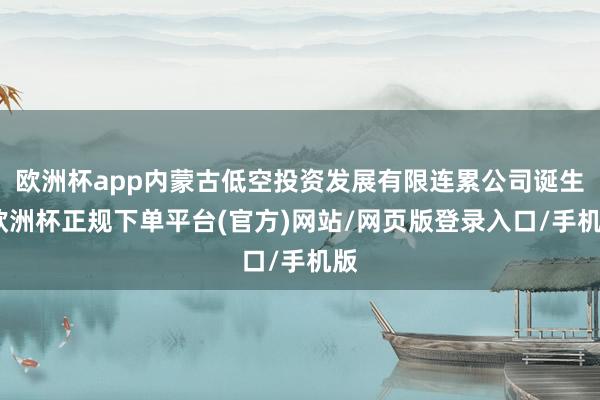 欧洲杯app内蒙古低空投资发展有限连累公司诞生-欧洲杯正规下单平台(官方)网站/网页版登录入口/手机版