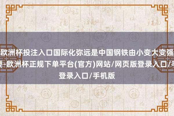 欧洲杯投注入口国际化弥远是中国钢铁由小变大变强的重要-欧洲杯正规下单平台(官方)网站/网页版登录入口/手机版
