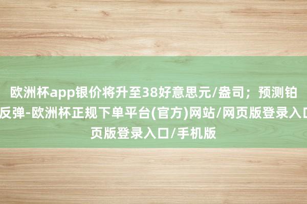 欧洲杯app银价将升至38好意思元/盎司；预测铂金刚毅势反弹-欧洲杯正规下单平台(官方)网站/网页版登录入口/手机版