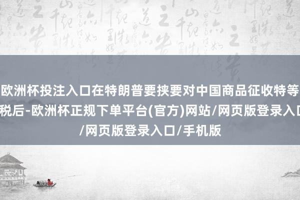 欧洲杯投注入口在特朗普要挟要对中国商品征收特等10%的关税后-欧洲杯正规下单平台(官方)网站/网页版登录入口/手机版