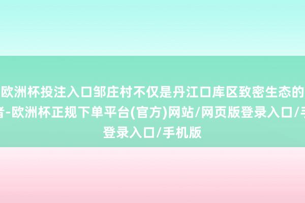 欧洲杯投注入口邹庄村不仅是丹江口库区致密生态的受益者-欧洲杯正规下单平台(官方)网站/网页版登录入口/手机版