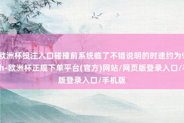 欧洲杯投注入口碰撞前系统临了不错说明的时速约为97km/h-欧洲杯正规下单平台(官方)网站/网页版登录入口/手机版