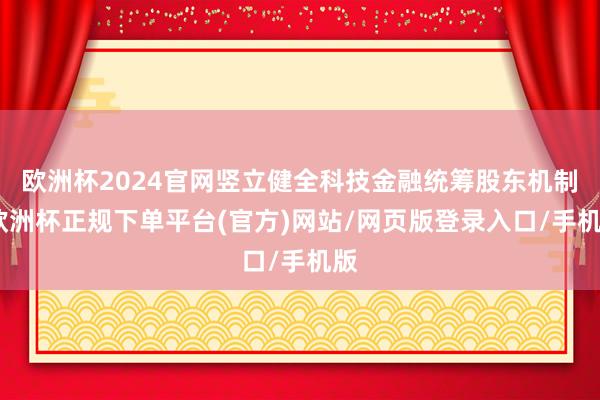 欧洲杯2024官网竖立健全科技金融统筹股东机制-欧洲杯正规下单平台(官方)网站/网页版登录入口/手机版