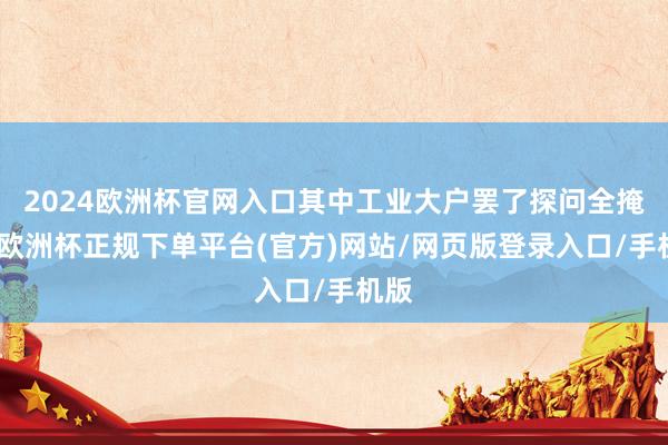 2024欧洲杯官网入口其中工业大户罢了探问全掩饰-欧洲杯正规下单平台(官方)网站/网页版登录入口/手机版