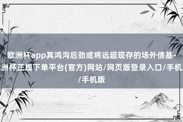 欧洲杯app其鸿沟后劲或将远超现存的场外债基-欧洲杯正规下单平台(官方)网站/网页版登录入口/手机版