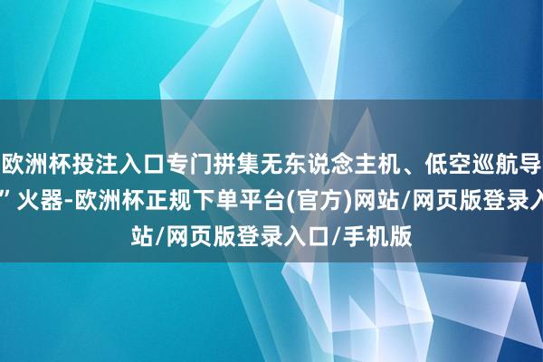 欧洲杯投注入口专门拼集无东说念主机、低空巡航导弹等“新式”火器-欧洲杯正规下单平台(官方)网站/网页版登录入口/手机版