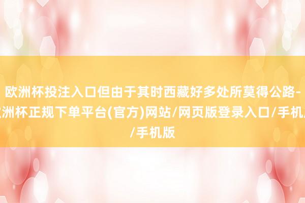 欧洲杯投注入口但由于其时西藏好多处所莫得公路-欧洲杯正规下单平台(官方)网站/网页版登录入口/手机版