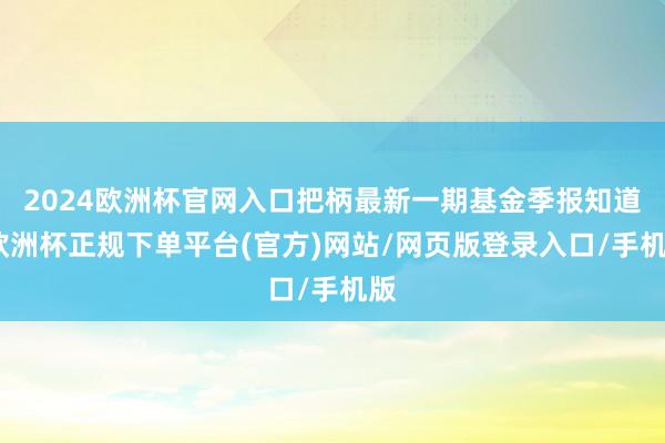 2024欧洲杯官网入口把柄最新一期基金季报知道-欧洲杯正规下单平台(官方)网站/网页版登录入口/手机版