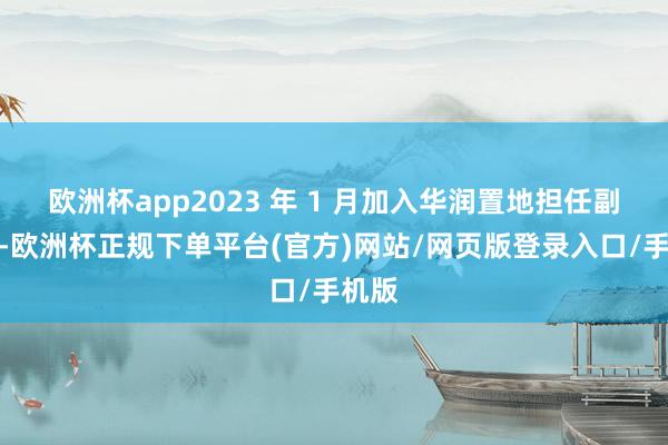 欧洲杯app2023 年 1 月加入华润置地担任副总裁-欧洲杯正规下单平台(官方)网站/网页版登录入口/手机版