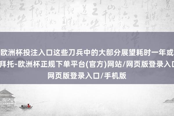 欧洲杯投注入口这些刀兵中的大部分展望耗时一年或以上能力拜托-欧洲杯正规下单平台(官方)网站/网页版登录入口/手机版