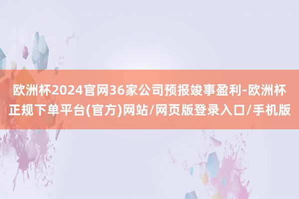 欧洲杯2024官网36家公司预报竣事盈利-欧洲杯正规下单平台(官方)网站/网页版登录入口/手机版