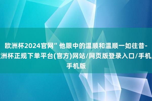 欧洲杯2024官网”他眼中的温顺和温顺一如往昔-欧洲杯正规下单平台(官方)网站/网页版登录入口/手机版