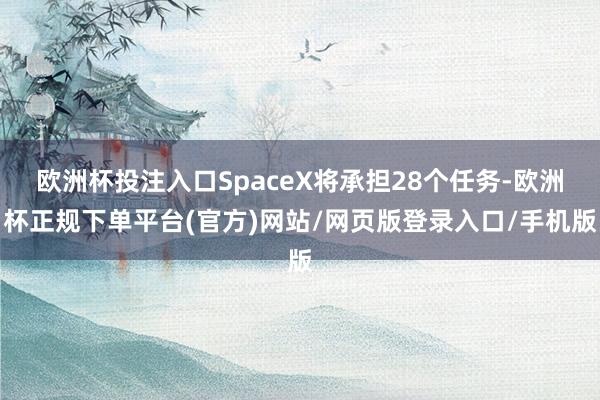 欧洲杯投注入口SpaceX将承担28个任务-欧洲杯正规下单平台(官方)网站/网页版登录入口/手机版
