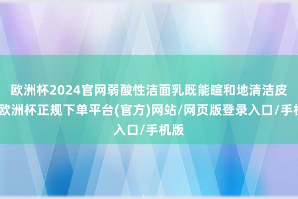 欧洲杯2024官网弱酸性洁面乳既能暄和地清洁皮肤-欧洲杯正规下单平台(官方)网站/网页版登录入口/手机版