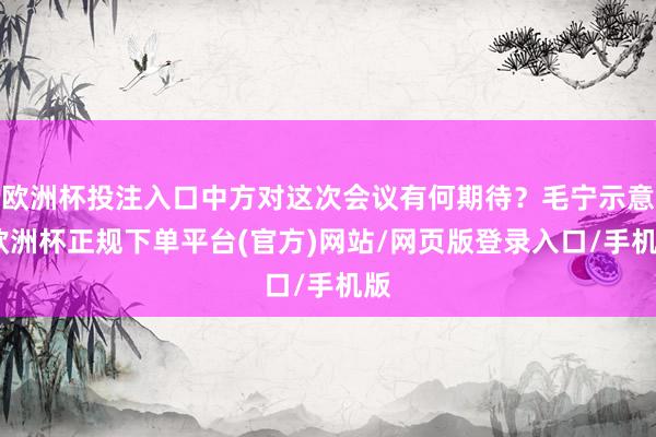 欧洲杯投注入口中方对这次会议有何期待？毛宁示意-欧洲杯正规下单平台(官方)网站/网页版登录入口/手机版