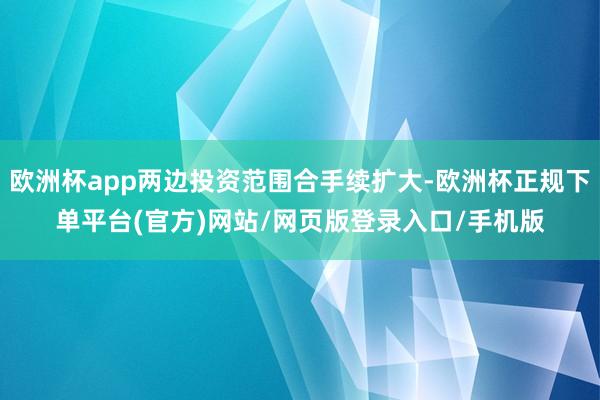 欧洲杯app两边投资范围合手续扩大-欧洲杯正规下单平台(官方)网站/网页版登录入口/手机版