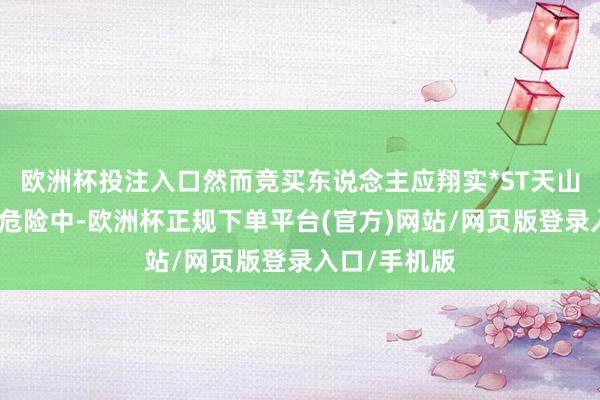 欧洲杯投注入口然而竞买东说念主应翔实*ST天山当下正处于危险中-欧洲杯正规下单平台(官方)网站/网页版登录入口/手机版