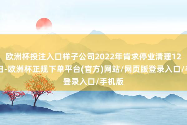 欧洲杯投注入口样子公司2022年肯求停业清理12月25日-欧洲杯正规下单平台(官方)网站/网页版登录入口/手机版