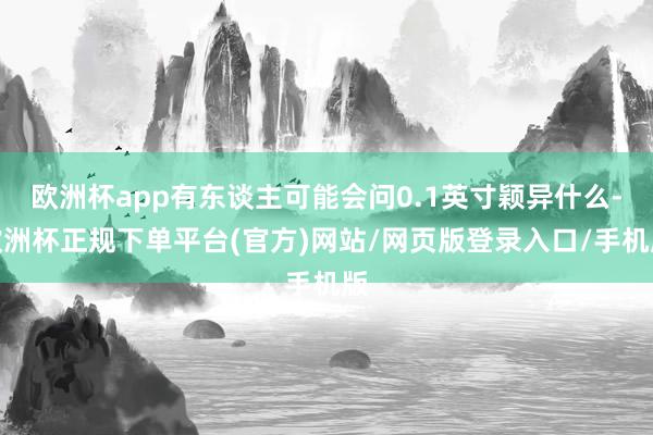 欧洲杯app有东谈主可能会问0.1英寸颖异什么-欧洲杯正规下单平台(官方)网站/网页版登录入口/手机版